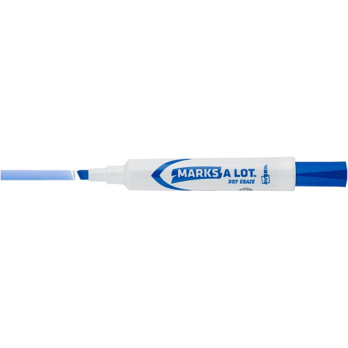 Avery&reg; Marks A Lot Desk-Style Dry Erase Marker 5 mm Chisel Marker Point - Erasable - Washable - Blue Ink - Dry - White Barrel - Home, Classroom, Office, School, Document, Writing (24406)