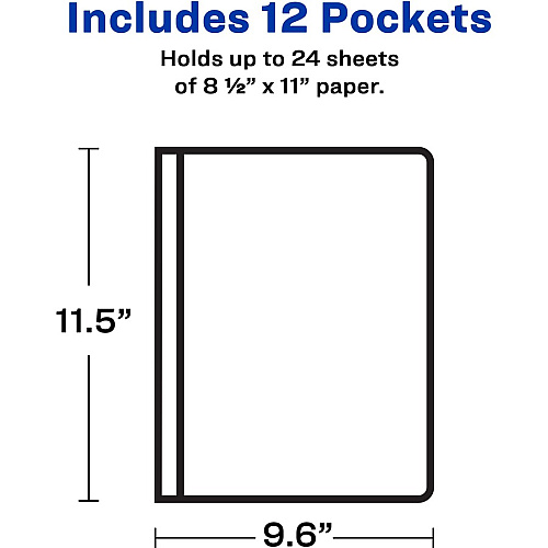 Avery&reg; White Presentation Book Letter - 8 1/2" x 11" Sheet Size - 24 Sheet Capacity - Pocket(s): Internal - Polypropylene - Non-stick, Spill-free, Durable - 1 Each (47671)
