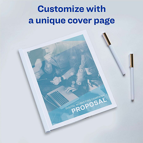 Avery&reg; Report Cover 1/8" Folder Capacity - 20 Sheets Capacity - Poly - White, Clear - Non-stick - 50 / Box (47710)