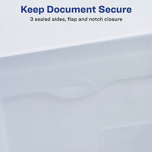 Avery Letter File Wallet 8 1/2" x 11" - 50 Sheets Capacity - 1 Front Pocket(s) - Poly - Clear - 0% Recycled - 12 / Box (72278)