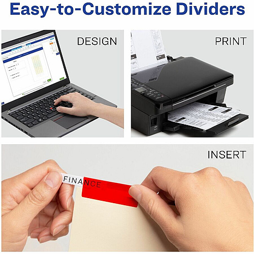 Avery Insertable 5-Tab Dividers 5 x Divider(s) - 5 Tab(s) - 5 - 5 Tab(s)/Set - 9.3" Divider Width x 11.12" Divider Length - 3 Hole Punched - Buff Paper Divider - Multicolor Paper, Plastic Tab(s) - Durable, Reinforced Hole, Hole-punched, Insertable (81009)