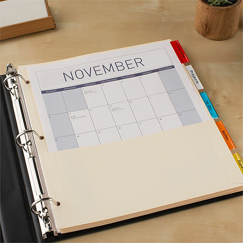 Avery Insertable 5-Tab Dividers 5 x Divider(s) - 5 Tab(s) - 5 - 5 Tab(s)/Set - 9.3" Divider Width x 11.12" Divider Length - 3 Hole Punched - Buff Paper Divider - Multicolor Paper, Plastic Tab(s) - Durable, Reinforced Hole, Hole-punched, Insertable (81009)