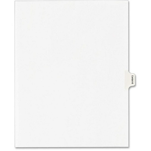 Avery&reg; Index Divider 25 x Divider(s) - Side Tab(s) - Exhibit 16 - 1 Tab(s)/Set - 8.5" Divider Width x 11" Divider Length - Legal - 8.50" Width x 11" Length - White Paper Divider - 20% Recycled - 25 / Pack (82148)