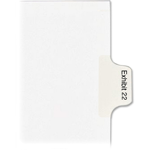 Avery&reg; Index Divider 25 x Divider(s) - Side Tab(s) - Exhibit 22 - 1 Tab(s)/Set - 8.5" Divider Width x 11" Divider Length - Legal - 8.50" Width x 11" Length - White Paper Divider - 20% Recycled - 25 / Pack (82154)