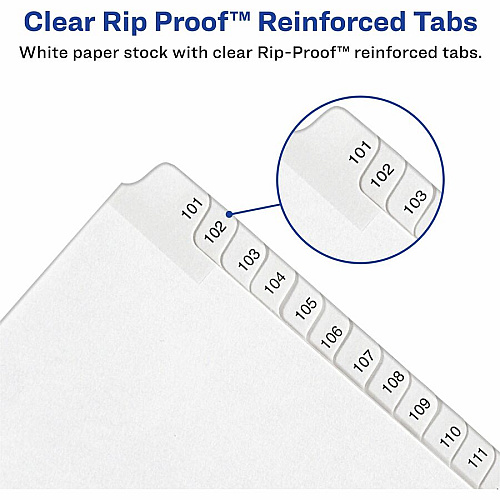 Avery&reg; Allstate Style Collated Legal Dividers 1 x Divider(s) - Side Tab(s) - 176-200 - 25 Tab(s)/Set - 8.5" Divider Width x 11" Divider Length - Letter - 8.50" Width x 11" Length - White Paper Divider - 20% Recycled - 25 / Set (82190)