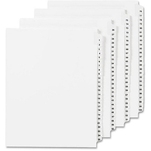 Avery&reg; Alllstate Style Individual Legal Dividers 25 x Divider(s) - Side Tab(s) - 6 - 1 Tab(s)/Set - 8.5" Divider Width x 11" Divider Length - Letter - 8.50" Width x 11" Length - White Paper Divider - 20% Recycled - 25 / Pack (82204)