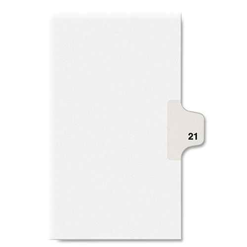 Avery&reg; Alllstate Style Individual Legal Dividers 25 x Divider(s) - Side Tab(s) - 21 - 1 Tab(s)/Set - 8.5" Divider Width x 11" Divider Length - Letter - 8.50" Width x 11" Length - Paper Divider - White Tab(s) - 20% Recycled - 25 / Pack (82219)