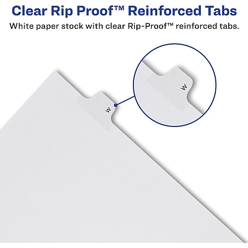 Avery&reg; Alllstate Style Individual Legal Dividers 25 x Divider(s) - Side Tab(s) - 38 - 1 Tab(s)/Set - 8.5" Divider Width x 11" Divider Length - Letter - 8.50" Width x 11" Length - Paper Divider - White Tab(s) - 20% Recycled - 25 / Pack (82236)