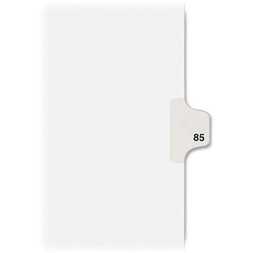 Avery&reg; Alllstate Style Individual Legal Dividers 25 x Divider(s) - Side Tab(s) - 85 - 1 Tab(s)/Set - 8.5" Divider Width x 11" Divider Length - Letter - 8.50" Width x 11" Length - White Paper Divider - 20% Recycled - 25 / Pack (82283)
