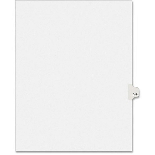Avery&reg; Side Tab Individual Legal Dividers 25 x Divider(s) - Side Tab(s) - 216 - 1 Tab(s)/Set - 8.5" Divider Width x 11" Divider Length - Letter - 8.50" Width x 11" Length - White Paper Divider - 20% Recycled - 25 / Pack (82432)