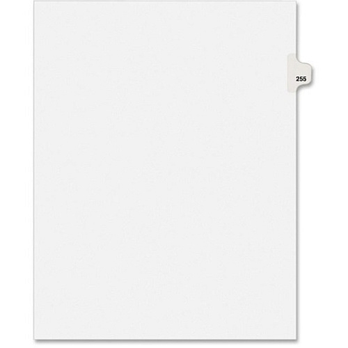 Avery&reg; Side Tab Individual Legal Dividers 25 x Divider(s) - Side Tab(s) - 255 - 1 Tab(s)/Set - 8.5" Divider Width x 11" Divider Length - Letter - 8.50" Width x 11" Length - White Paper Divider - 20% Recycled - 25 / Pack (82471)