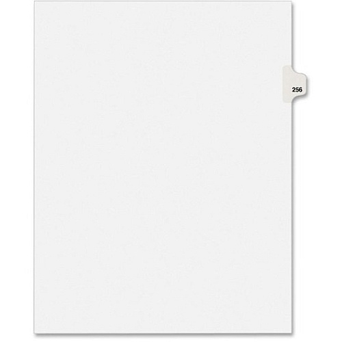 Avery&reg; Side Tab Individual Legal Dividers 25 x Divider(s) - Side Tab(s) - 256 - 1 Tab(s)/Set - 8.5" Divider Width x 11" Divider Length - Letter - 8.50" Width x 11" Length - White Paper Divider - 20% Recycled - 25 / Pack (82472)