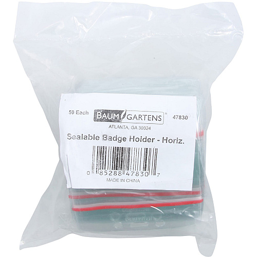 SICURIX Sealable ID Badge Holder Support 3.75" x 2.62" Media - Horizontal - Vinyl - Clear - Zipper Lock - 50 / Pack (47830)