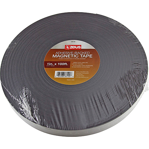 Baumgartens Zeus Magnetic Tape 33.33 yd Length x 1" Width - Black, White - Adhesive Backing - For Sign, Photo, Art, Crafting, Project, Picture, Business Card, Office, Room, Home, Classroom, ... Roll - 1 Roll (66100)