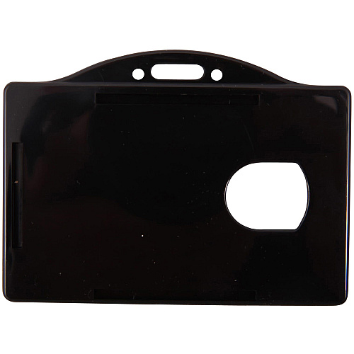 SICURIX Horizontal Black Frame ID Card Holder Horizontal - Plastic - Black - 25 / Pack (68310)