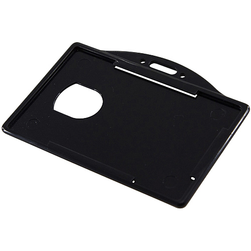 SICURIX Horizontal Black Frame ID Card Holder Horizontal - Plastic - Black - 25 / Pack (68310)