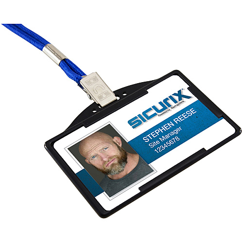 SICURIX Horizontal Black Frame ID Card Holder Horizontal - Plastic - Black - 25 / Pack (68310)