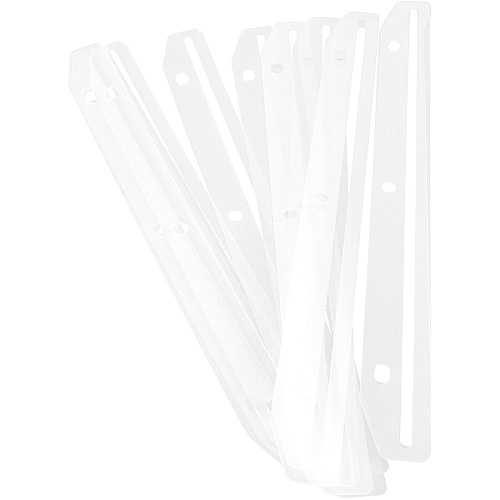 Baumgartens Magazine/Catalog Organizer Strips 11.6" Length - 3 x Holes - 3 x Rings - Ring Binder - White, Clear - Plastic - 12 / Pack (JT9000)