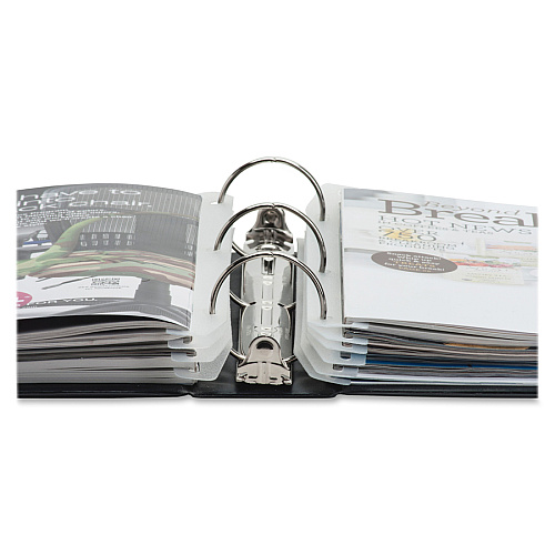 Baumgartens Magazine/Catalog Organizer Strips 11.6" Length - 3 x Holes - 3 x Rings - Ring Binder - White, Clear - Plastic - 12 / Pack (JT9000)