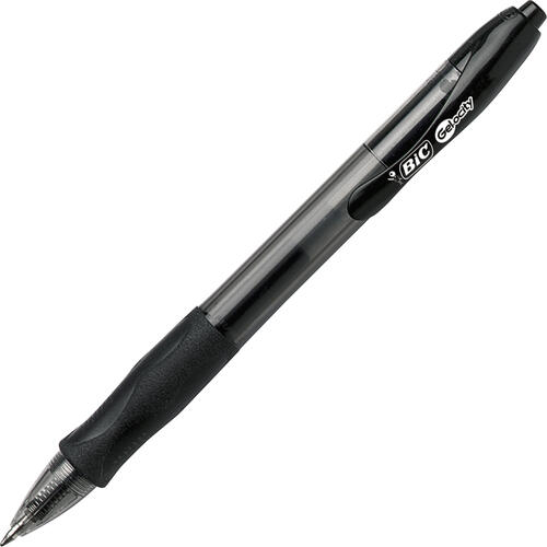 BIC Gel Retractable Pens 0.7 mm Medium Pen Point - Refillable - Retractable - Black Ink - Gel-based - Translucent Barrel - 2 / Pack (RLCP21BK)