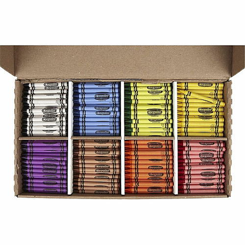 Crayola 8-Color Crayon Classpack Red, Blue, Yellow, Orange, Green, Purple, Brown, Black, Violet - 800 / Box (528008)
