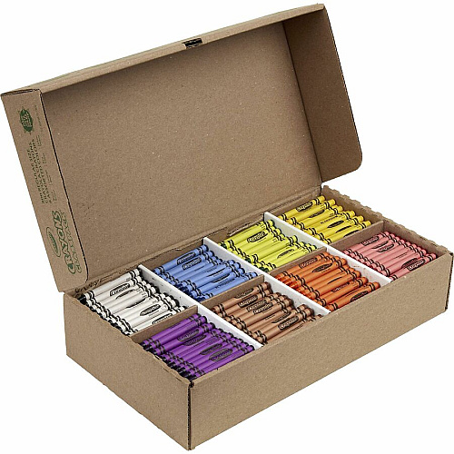 Crayola 8-Color Crayon Classpack Red, Blue, Yellow, Orange, Green, Purple, Brown, Black, Violet - 800 / Box (528008)