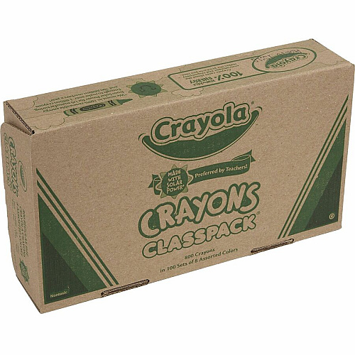 Crayola 8-Color Crayon Classpack Red, Blue, Yellow, Orange, Green, Purple, Brown, Black, Violet - 800 / Box (528008)