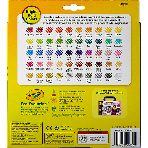 Crayola Presharpened Colored Pencils 3.3 mm Assorted Lead - Wood Barrel - 50 / Set (684050)