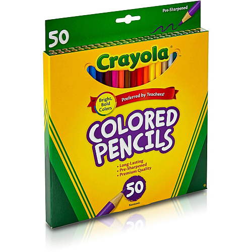 Crayola Presharpened Colored Pencils 3.3 mm Assorted Lead - Wood Barrel - 50 / Set (684050)