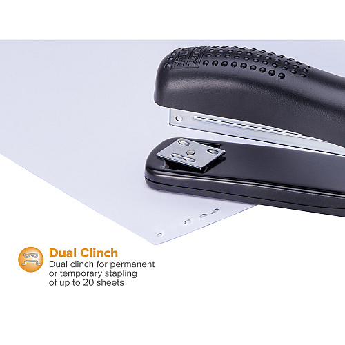 Bostitch Ergonomic Desktop Stapler Staples Upto 20 Sheet - Holds Upto 210 Staple - Full Strip - Black - Metal, Rubber - 1 Each (02257)
