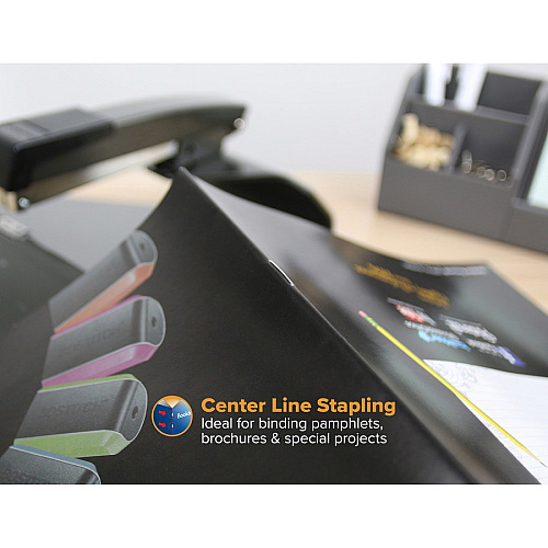 Bostitch Booklet Stapler Staples Upto 20 Sheet of 16lb Paper - Holds Upto 210 Staple - Full Strip - Staple Size: 0.25" - 12" Throat Depth - Black - Metal - 1 Each (B440SB)
