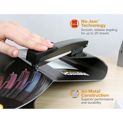 Bostitch Booklet Stapler Staples Upto 20 Sheet of 16lb Paper - Holds Upto 210 Staple - Full Strip - Staple Size: 0.25" - 12" Throat Depth - Black - Metal - 1 Each (B440SB)