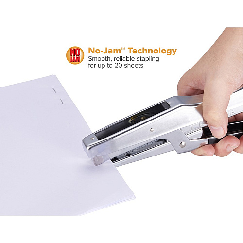 Bostitch Plier Stapler Staples Upto 20 Sheet - Holds Upto 210 Staple - Full Strip - Staple Size: 0.25" - 2.50" Throat Depth - Chrome - Metal - 1 Each (P3CHROME)