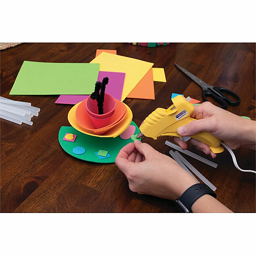 Creativity Street Trigger Style Mini Glue Gun Light Duty - 220&deg;F (104.4&deg;C) - Yellow, Clear (3350)