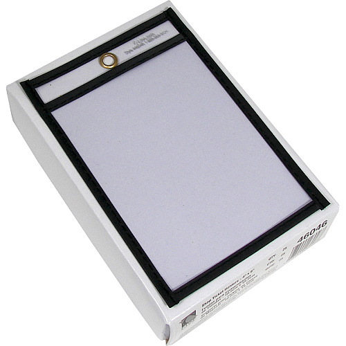 C-Line Shop Ticket Holders, Stitched Support 4" x 6" Media - Vinyl - Clear, Black - Sturdy - 25 / Box (46046)