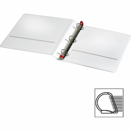 Cardinal Xtravalue Clearvue Locking D-Ring Binder 1" Binder Capacity - Letter - 8 1/2" x 11" Sheet Size - 270 Sheet Capacity - 1" Spine Width - 3 x D-Ring Fastener(s) - 2 Inside Front & Back Pocket(s) - Vinyl - White - 1 lb - Locking Ring, Clear O (19010)