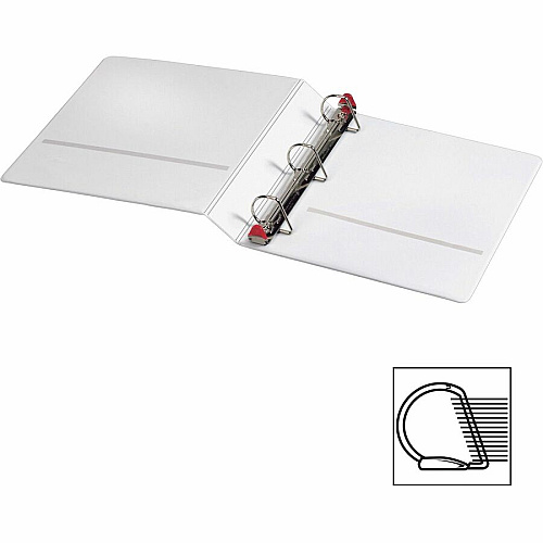 Cardinal Xtravalue Clearvue Locking D-Ring Binder 1 1/2" Binder Capacity - Letter - 8 1/2" x 11" Sheet Size - 375 Sheet Capacity - 1 3/5" Spine Width - 3 Ring(s) - Fastener(s): D-Ring - Pocket(s): 2, Inside Front & Back - Vinyl - White - 1.08 lb - (19020)