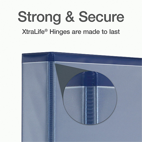 Cardinal Xtralife ClearVue Locking Slant-D Binders 1 1/2" Binder Capacity - Letter - 8 1/2" x 11" Sheet Size - 375 Sheet Capacity - 1 3/5" Spine Width - 3 Ring(s) - Fastener(s): D-Ring - Pocket(s): 2, Inside Front & Back - Polyolefin - Blue - 1.05 (26312)