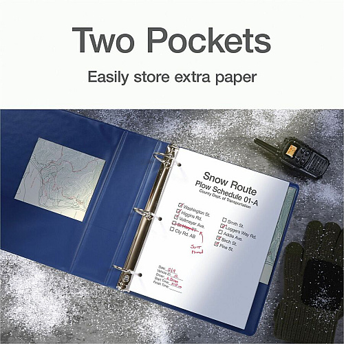 Cardinal Xtralife ClearVue Locking Slant-D Binders 2" Binder Capacity - Letter - 8 1/2" x 11" Sheet Size - 540 Sheet Capacity - 2 1/2" Spine Width - 3 Ring(s) - Fastener(s): D-Ring - Pocket(s): 2, Inside Front & Back - Polyolefin - Blue - 1.25 lb  (26322)