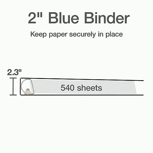 Cardinal Xtralife ClearVue Locking Slant-D Binders 2" Binder Capacity - Letter - 8 1/2" x 11" Sheet Size - 540 Sheet Capacity - 2 1/2" Spine Width - 3 Ring(s) - Fastener(s): D-Ring - Pocket(s): 2, Inside Front & Back - Polyolefin - Blue - 1.25 lb  (26322)
