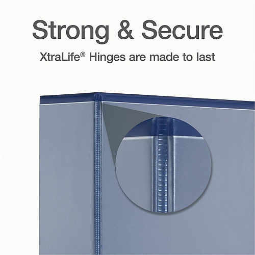 Cardinal Xtralife ClearVue Locking Slant-D Binders 4" Binder Capacity - Letter - 8 1/2" x 11" Sheet Size - 890 Sheet Capacity - 3 3/5" Spine Width - 3 Ring(s) - Fastener(s): D-Ring - Pocket(s): 2, Inside Front & Back - Polyolefin - Blue - 1.80 lb  (26342)