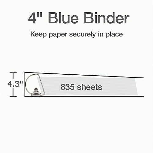 Cardinal Xtralife ClearVue Locking Slant-D Binders 4" Binder Capacity - Letter - 8 1/2" x 11" Sheet Size - 890 Sheet Capacity - 3 3/5" Spine Width - 3 Ring(s) - Fastener(s): D-Ring - Pocket(s): 2, Inside Front & Back - Polyolefin - Blue - 1.80 lb  (26342)
