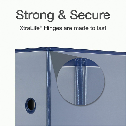 Cardinal Xtralife ClearVue Locking Slant-D Binders 5" Binder Capacity - Letter - 8 1/2" x 11" Sheet Size - 1100 Sheet Capacity - 4 3/8" Spine Width - 3 Ring(s) - Fastener(s): D-Ring - Pocket(s): 2, Inside Front & Back - Polyolefin - Blue - 2.25 lb (26352)