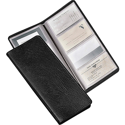 Cardinal Sewn 96 Card File 96 Capacity - 4.25" Width x 10.38" Length - Black Vinyl Cover (34422)