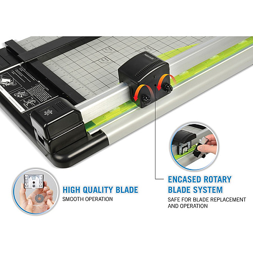 CARL Heavy-Duty Metal Base 12" Paper Trimmer 36 Sheet Cutting Capacity - 1 Carbide Blade - 12" Cutting Length - 12" Blade Length - 0.8" Height x 14" Width x 12.3" Length - Heavy Duty, Locking Blade - Metal, Acrylonitrile Butadiene Styrene (ABS), A (12210)