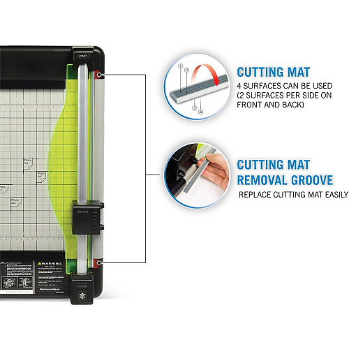 CARL Heavy-Duty Metal Base 12" Paper Trimmer 36 Sheet Cutting Capacity - 1 Carbide Blade - 12" Cutting Length - 12" Blade Length - 0.8" Height x 14" Width x 12.3" Length - Heavy Duty, Locking Blade - Metal, Acrylonitrile Butadiene Styrene (ABS), A (12210)