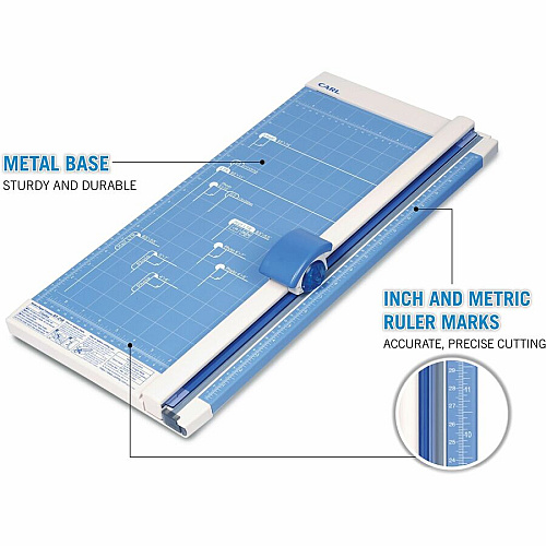 CARL 18" Professional Paper Trimmer 10 Sheet Cutting Capacity - Carbide Blade - 18" Cutting Length - 0.8" Height x 10.3" Width x 18" Depth - White - 1 Each (12218)