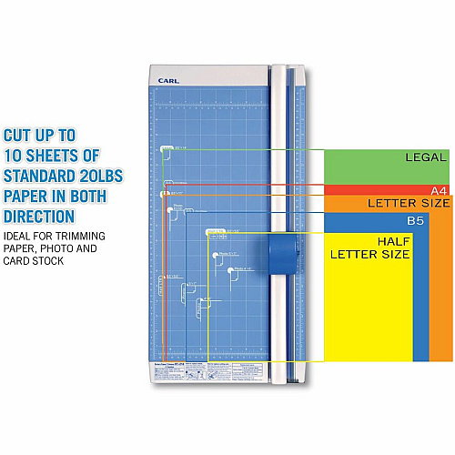 CARL 18" Professional Paper Trimmer 10 Sheet Cutting Capacity - Carbide Blade - 18" Cutting Length - 0.8" Height x 10.3" Width x 18" Depth - White - 1 Each (12218)