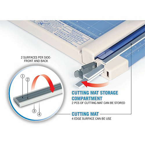 CARL 18" Professional Paper Trimmer 10 Sheet Cutting Capacity - Carbide Blade - 18" Cutting Length - 0.8" Height x 10.3" Width x 18" Depth - White - 1 Each (12218)