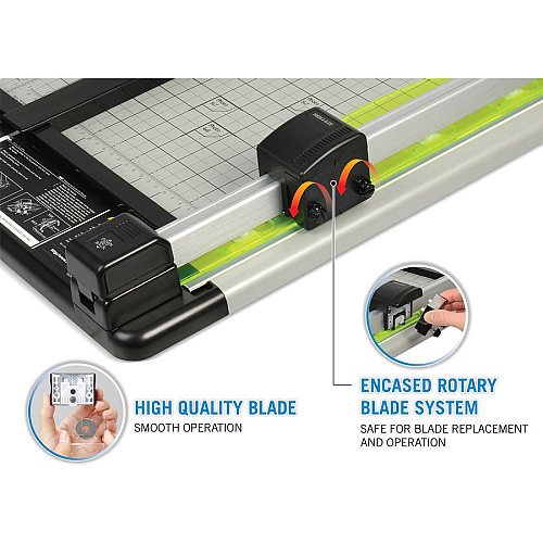 CARL Heavy-Duty 15" Paper Trimmer 36 Sheet Cutting Capacity - 1 Carbide Blade - 15" Cutting Length - 0.8" Height x 14" Width x 15.3" Length - Heavy Duty, Locking Blade - Metal, Acrylonitrile Butadiene Styrene (ABS), Acrylic - Gray - 1 Each (12220)